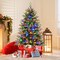 Costway 5/6/7 FT Pre-Lit Christmas Tree Hinged with 250/350/470 Multi-color Lights